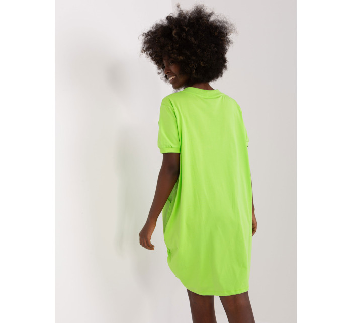 Svetlozelené základné šaty s krátkymi rukávmi