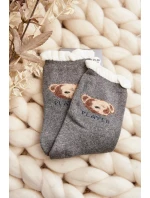 Silné bavlněné ponožky s medvídkem, šedé Silné bavlněné ponožky s medvídkem, šedé
