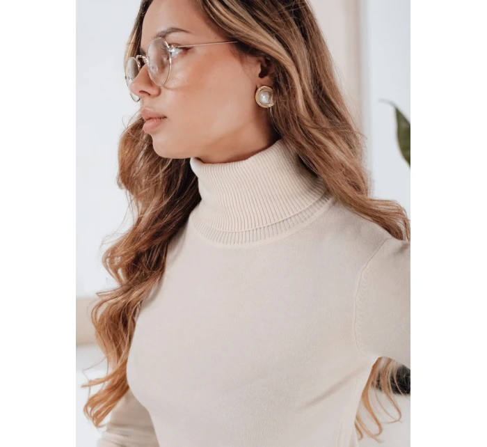 Dámský svetr s rolákem cream Dstreet model 21990930 - FashionStreet