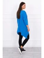 Oversize halenka s potiskem model 18743434 rtů chrpově modrá - K-Fashion Oversize halenka s potiskem model 18743434 rtů chrpově modrá - K-Fashion