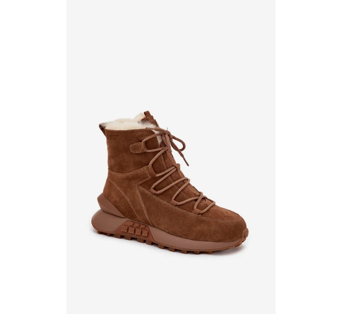 Dámské Sněhule Z Semiše S Kožíškem Big Star model 21706021 Hnědé - Big Star Shoes Dámské Sněhule Z Semiše S Kožíškem Big Star model 21706021 Hnědé - Big Star Shoes