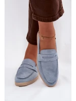 Dámské mokasyny z eko semiše modré Renelia