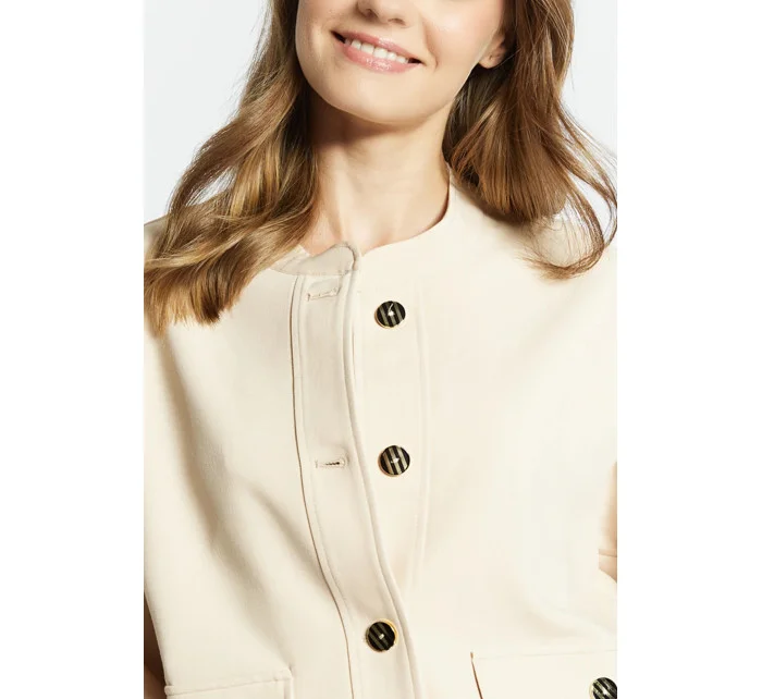 Dámská elegantní mikina s knoflíky model 18991010 Béžová - Monnari