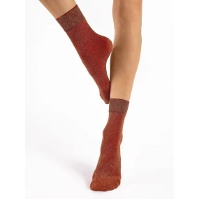 Dámské ponožky G  60 den Červená se zlatou  model 21210025 - Fiore