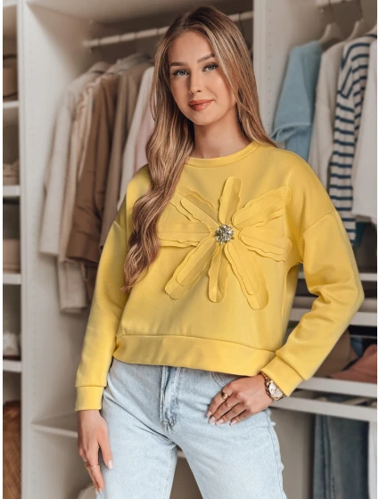 Dámská oversize mikina s květinou žlutá Dstreet model 21986568 - FashionStreet