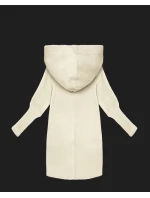 Bunda přehoz přes typu alpaka v barvě ecru s kapucí model 21479150 - MADE IN ITALY