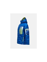 Pánská péřová bunda PEAK PERFORMANCE M Helium Aop Utility Down Hood, modrá barva Pánská péřová bunda PEAK PERFORMANCE M Helium Aop Utility Down Hood, modrá barva