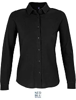 NEOBLU Basile Dámska blúzka z piqué s dlhými rukávmi 24.3791 deep black NEOBLU Basile Dámska blúzka z piqué s dlhými rukávmi 24.3791 deep black