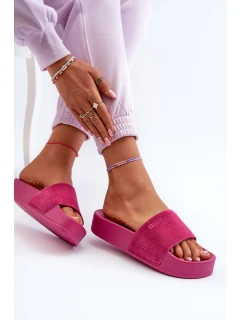 Dámské žabky na platformě z semiše Big Star model 21655533 fuchsie - Big Star Shoes