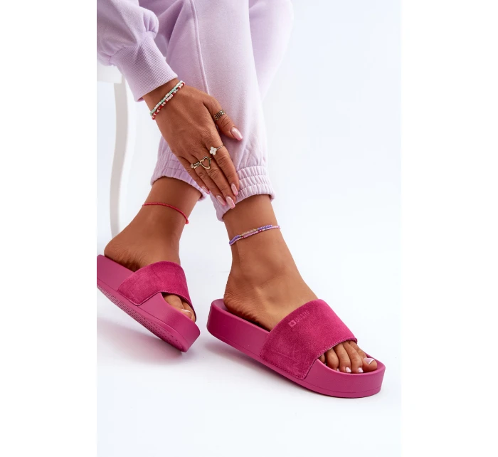 Dámské žabky na platformě z semiše Big Star model 21655533 fuchsie - Big Star Shoes