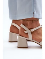 Damskie Sandały Na Obcasie Sergio Leone SK880 Perłowe