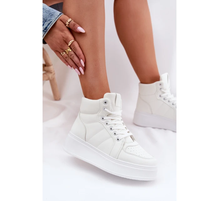 Vysoké dámské tenisky na platformě bílé model 21693379 - EVENTO Vysoké dámské tenisky na platformě bílé model 21693379 - EVENTO