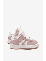 Detské športové tenisky so suchým zipsom z imitácie kože Dirty pink Zoya