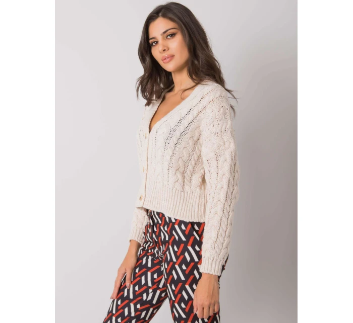 Dámský svetr model 16226337 béžový - FPrice