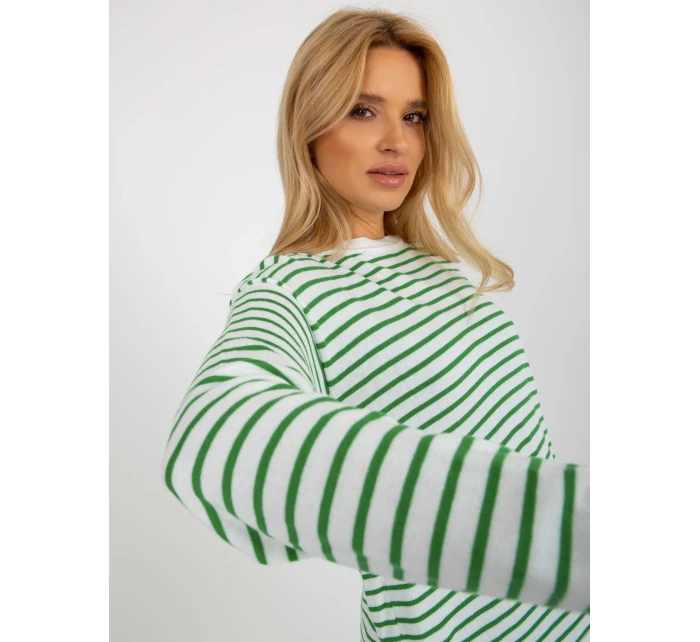 Dámsky sveter LC SW 6006 .22 biele a zelené - FPrice