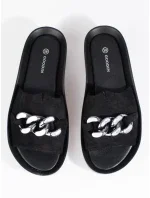 Moderní nazouváky černé dámské na klínku Moderní nazouváky černé dámské na klínku