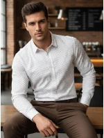 Pánska biela košeľa FashionStreet DX2437