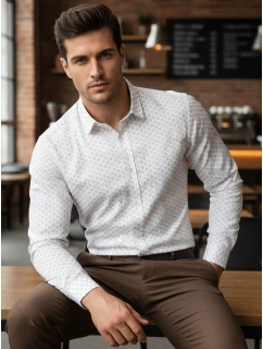 Pánska biela košeľa FashionStreet DX2437