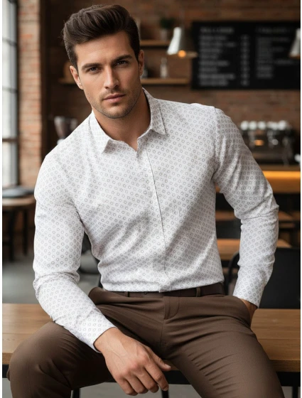 Pánska biela košeľa FashionStreet DX2437