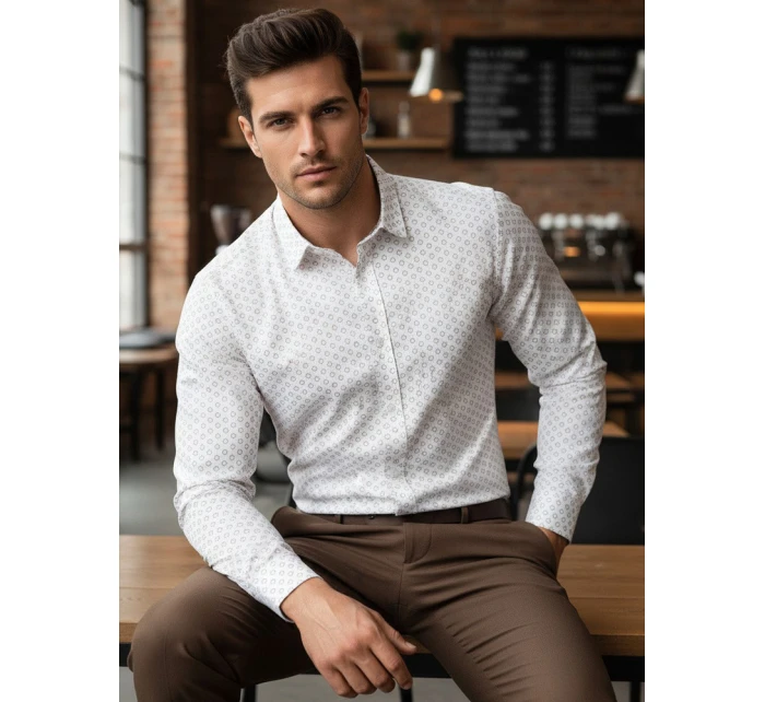 Pánska biela košeľa FashionStreet DX2437