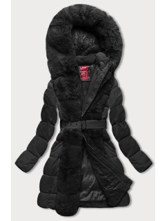 Černá dámská zimní bunda s kožešinou model 18899182 - LHD