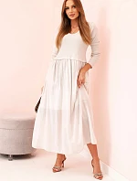 Dlhé šaty bez ramienok slivka