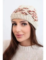 Dámská zimní vlněná čepice s ozdobnými krystalky K399 černá Dámská zimní vlněná čepice s ozdobnými krystalky K399 černá