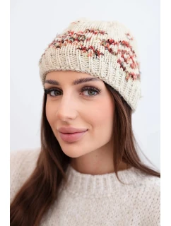 Dámská zimní vlněná čepice s ozdobnými krystalky K399 černá