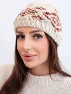 Dámská zimní vlněná čepice s ozdobnými krystalky K399 černá