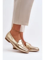 Dámské mokasíny na ploché podrážce zlaté model 21653969 - EVENTO