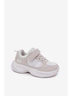 Dětské sportovní boty tenisky na suchý zip bílé model 21700754 - Boto