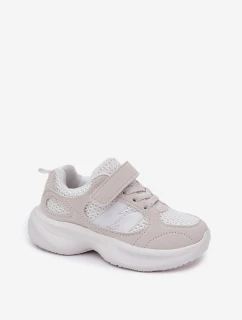 Dětské sportovní boty tenisky na suchý zip bílé model 21700754 - Boto