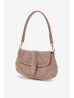 Eko semišová kabelka s přezkami světle béžová model 22111544 - Flora&Co