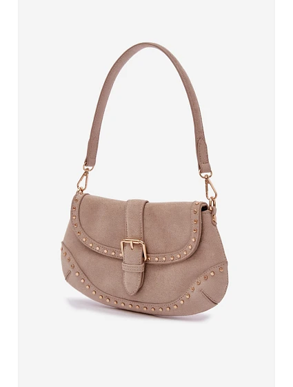 Eko semišová kabelka s přezkami světle béžová model 22111544 - Flora&Co