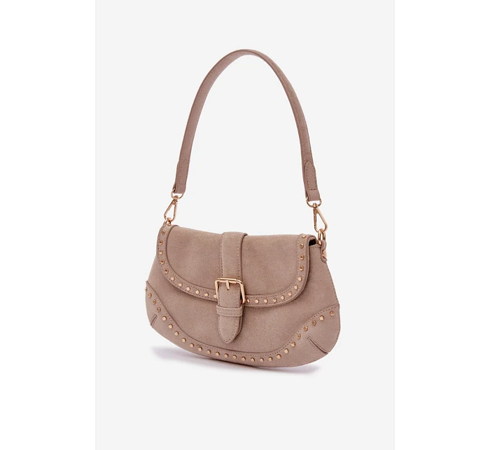 Eko semišová kabelka s přezkami světle béžová model 22111544 - Flora&Co