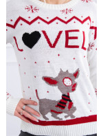 Vianočný sveter s nápisom ecru