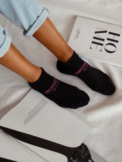 Dámske členkové ponožky "PROSECCO MOOD" - čierne