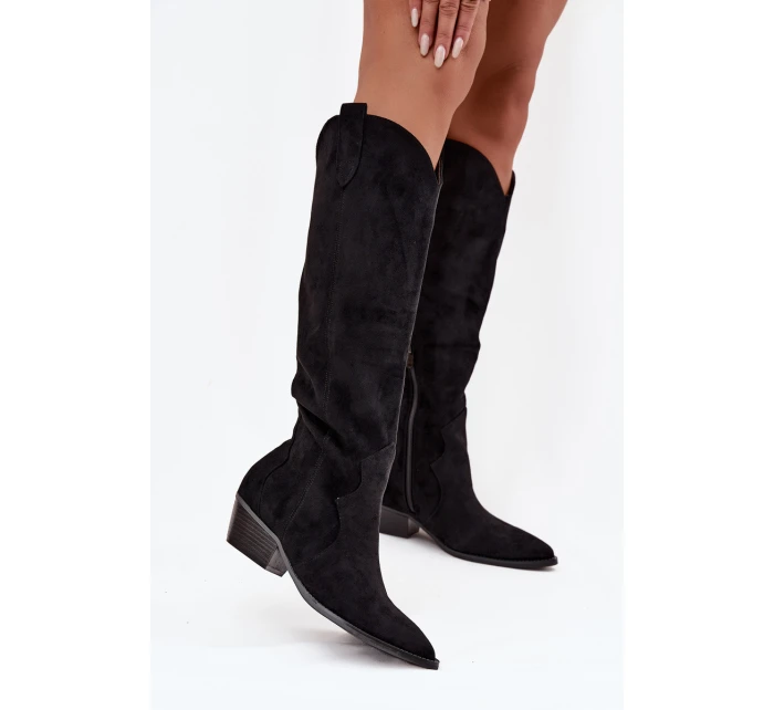 Dámské kovbojky na podpatku – černé model 21848579 - Kesi