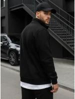 Pánska mikina na zips bez kapucne čierna BX4110 Pánska mikina na zips bez kapucne čierna BX4110