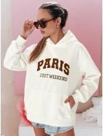 Dámska oversize mikina PARISSIA ecru FashionStreet BY1454