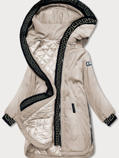 Tmavě béžová dámská bunda s ozdobnou lemovkou model 18059050 - S'WEST