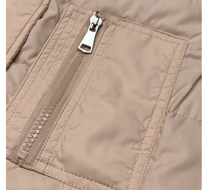 Svetlo béžová obojstranná dámska vesta (2383-1)