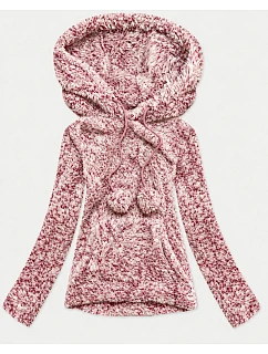 Dámská plyšová mikina v bordové barvě model 22385262 - J.STYLE
