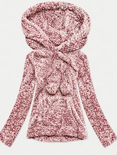 Dámská plyšová mikina v bordové barvě model 22385262 - J.STYLE