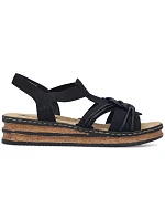 Dámské sandály s podrážkou černé model 22097417 - Rieker Dámské sandály s podrážkou černé model 22097417 - Rieker