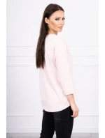 Halenka s 3D grafikou kočky pudrově růžová Halenka s 3D grafikou kočky pudrově růžová