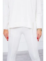 Súprava s oversize blúzkou v ecru farbe