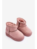 Dziecięce Śniegowce Ocieplane Na Suwak Różowe Big Star MM374101