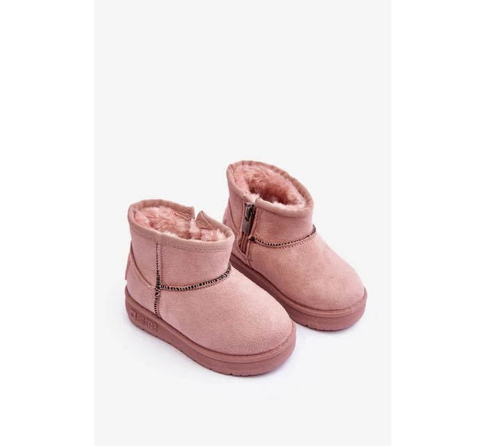 Dziecięce Śniegowce Ocieplane Na Suwak Różowe Big Star MM374101