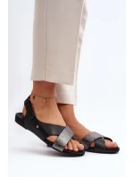 Zazoo 40141 Skórzane Sandały Na Rzep Czarne